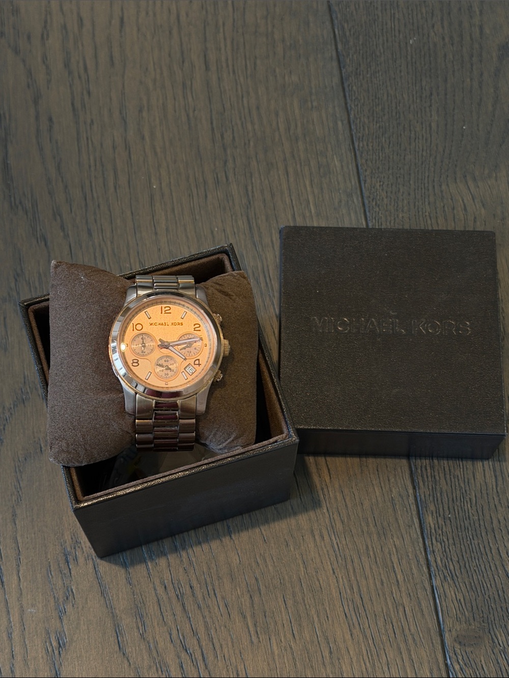 Michael Kors Rose Gold and Silver Chronograph Bracelet Watch